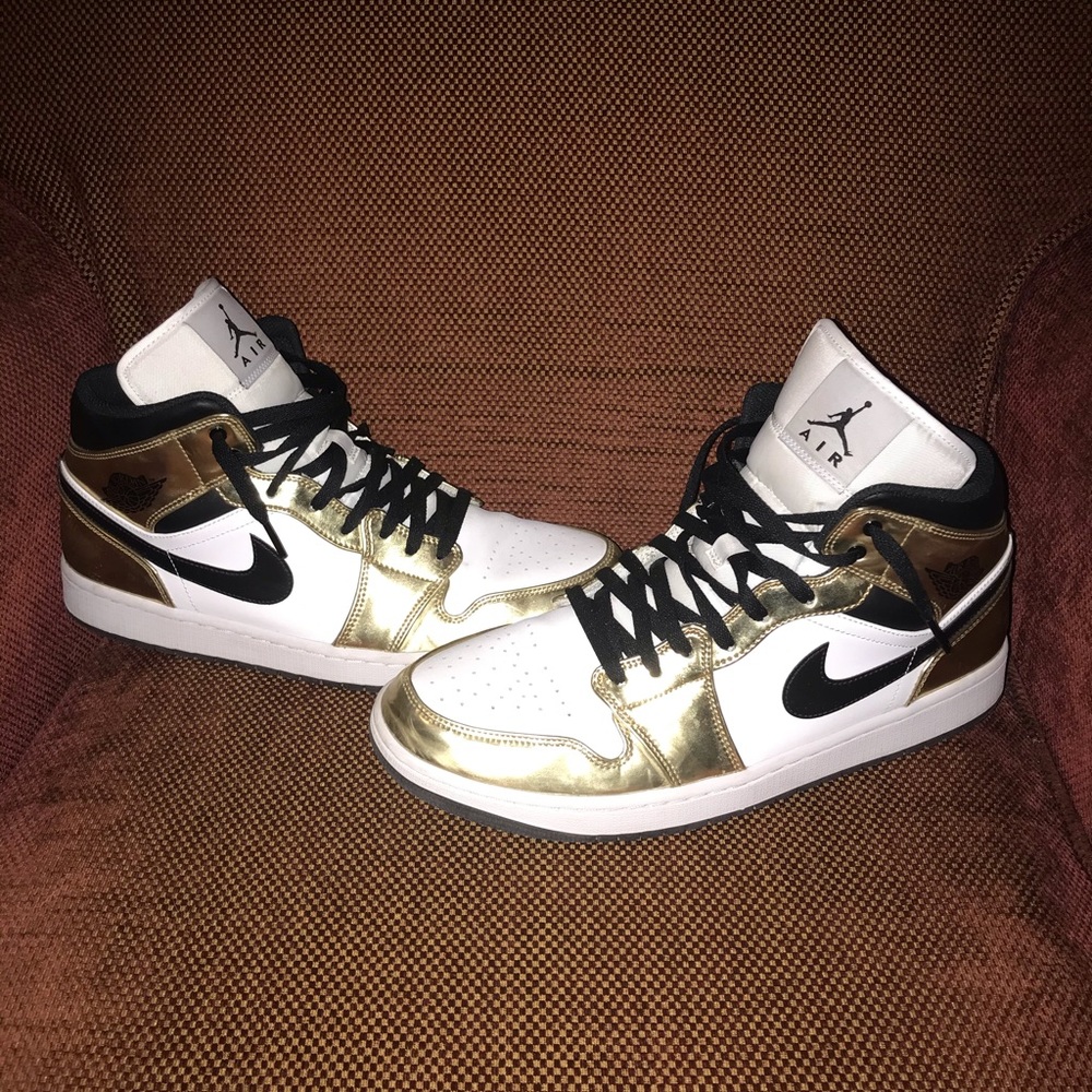 Gold Jordan 1 size 13